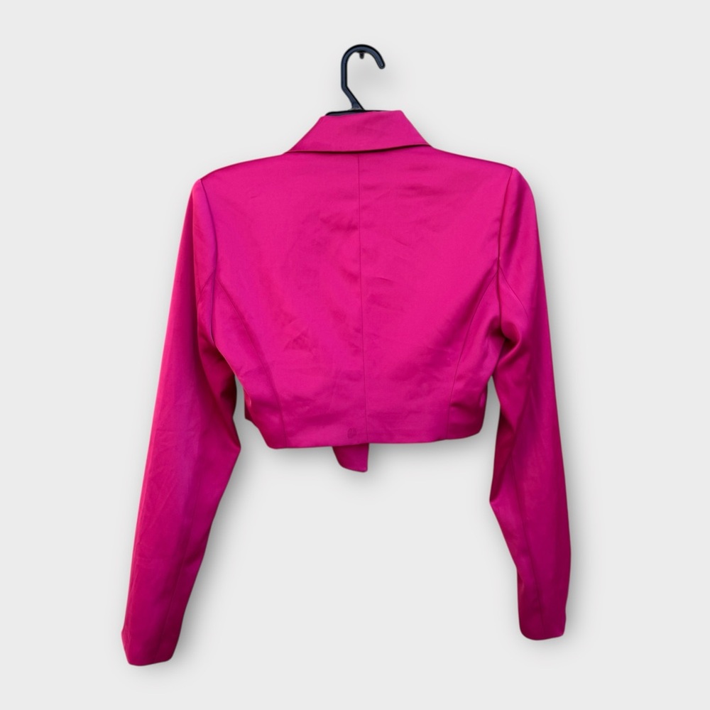 House of Harlow 1960 Pink Satin Cropped Blazer, Size 2 - Picture 6 of 8